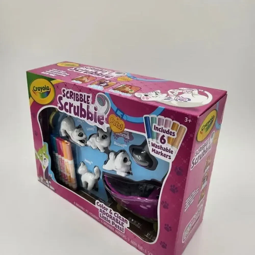 Crayola Scribble Scrubbie Pets Glam Tub, Color & Wash Toy Animal Set, Arts and C